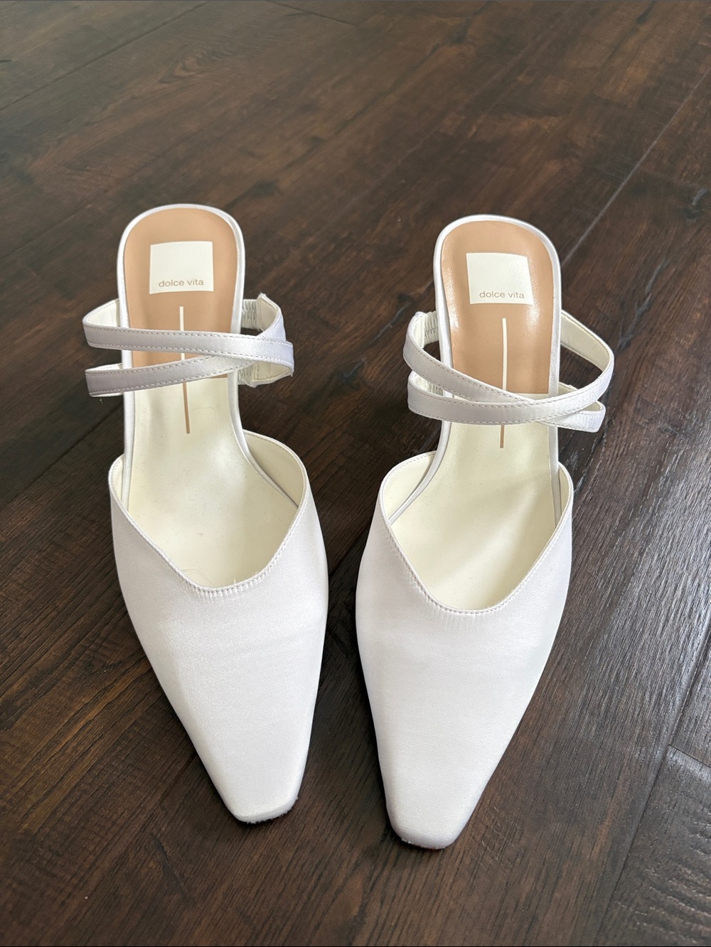 Dolce Vita Linore True White Satin Heels Size 10